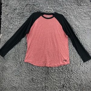 Under Armour Tshirt UA Womens XL Heathered Baseball Shirt Athletic